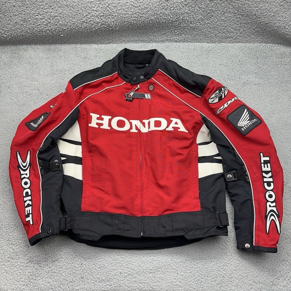 Joe Rocket Mens Large Honda Motorcycles Riding Jacket w/ Armor & Zip Out Liner - Picture 1 of 16